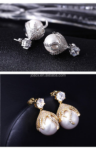 Front-Back Pearl Drop Earring Joacii S925 Silver Jewelry Fashion Occident Simple Style with18k Gold Plated for Girls and Women - Product Image 4