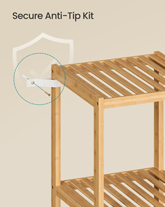 Bamboo Bathroom Storage Shelf <b>Corner</b> Rack Furniture - Product Image 2