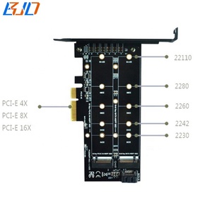 Máy tính để bàn PCI Express PCI-E 3.0 4X để NGFF M.2 m-key Key-B <span class=keywords><strong>SSD</strong></span> chuyển đổi Bộ chuyển đổi thẻ cho 2230 <span class=keywords><strong>2242</strong></span> 2260 2280 <span class=keywords><strong>M2</strong></span> NVME SATA <span class=keywords><strong>SSD</strong></span> - Product Image 2