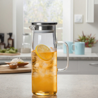 Bouilloire froide pour réfrigérateur tasse à eau résistante à la chaleur bouilloire froide en verre de grande capacité en borosilicate théière 1L/1.2L/1.5L