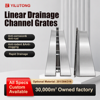Grille de drainage linéaire en acier inoxydable durable et esthétique sur mesure pour applications de drainage au sol extérieur et d'aménagement paysager municipal