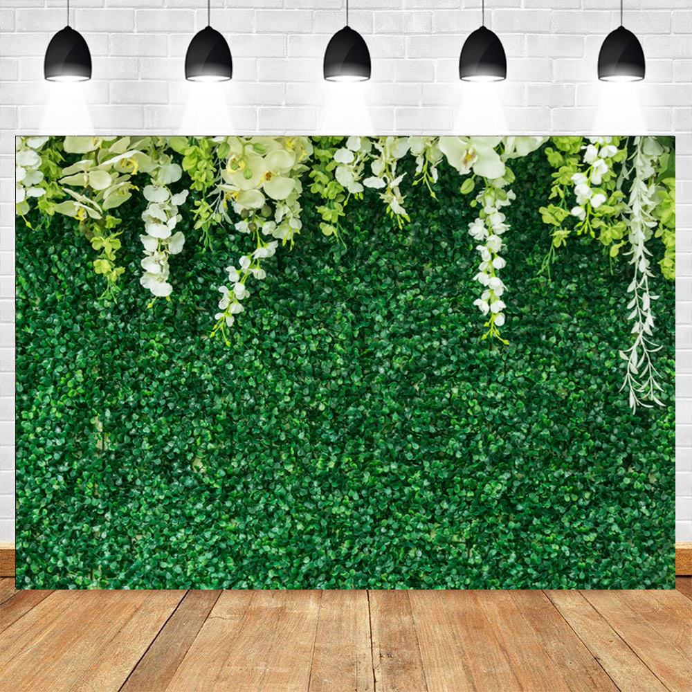 Kate 8×8ft Jungle Forest Backdrop Photography Spring Party Backdrop Green Leaves Rose Natural Decoration Outdoor Theme Background Wedding Valentine's