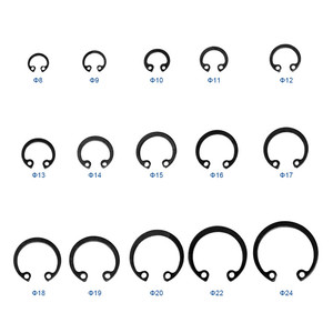 ชุดแหวนล็อคแบบแยกส่วน 445 ชิ้น ทำจากเหล็กกล้าคาร์บอนสีดำ แบบ C สำหรับรูมาตรฐาน NINDEJIN T-893-445HZ - Product Image 2