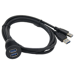 สายต่อขยาย USB 3.0 แบบสองพอร์ต ชาย-หญิง สำหรับรถยนต์ เรือ มอเตอร์ไซค์ แผงหน้าปัด กันน้ำ สายส่งข้อมูล - Product Image 2