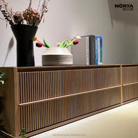Meuble TV NORYA rétro en bois massif écologique, meuble de rangement pour salon, console multimédia pour chambre, salle à manger, hôtel