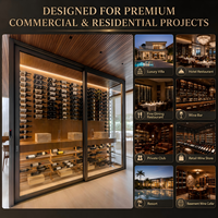 Solución Personalizada de Sala de Vinos con Cristal, Sistema Modular de Estantes Metálicos para Vino con Pantalla LED para Villas, Hoteles, Restaurantes y Bodegas