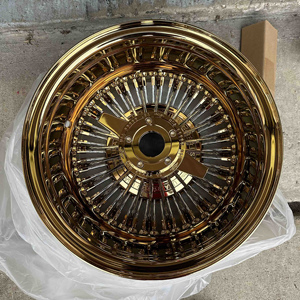 Nouvelles jantes rétro populaires en fil d'or, jantes chromées de 26 pouces, jantes à rayons 5x114.3 pour voitures classiques - Product Image 3