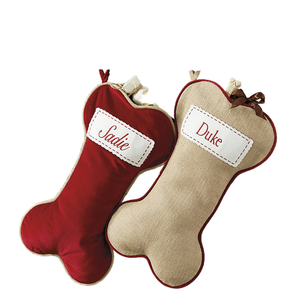 Sacs cadeaux et chaussettes en <span class=keywords><strong>jute</strong></span> modernes pour Noël, décorations imperméables en forme d'os pour chien, vente en gros d'usine - Product Image 1