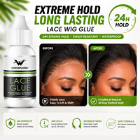 WOOWSHINE 38ml Adhésif pour perruque à étiquette privée, transparent, résistant à l'eau, forte tenue, pour extensions de cheveux