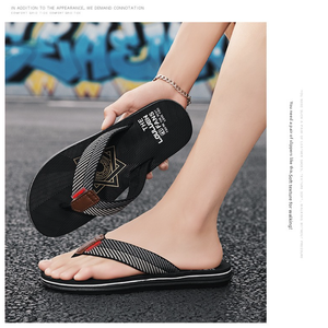 Infradito <span class=keywords><strong>da</strong></span> <span class=keywords><strong>uomo</strong></span> con strisce testurizzate, sandali a fascia in EVA antiscivolo con stampa logo per l'estate - Product Image 6