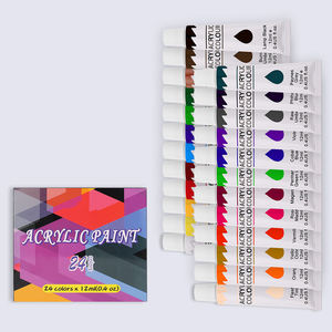 Juego <span class=keywords><strong>de</strong></span> 24 Pinturas Acrílicas con Paleta y Pincel, Pigmento <span class=keywords><strong>de</strong></span> Color Acrílico para Estudio <span class=keywords><strong>de</strong></span> Arte y Pintura Artística - Product Image 6
