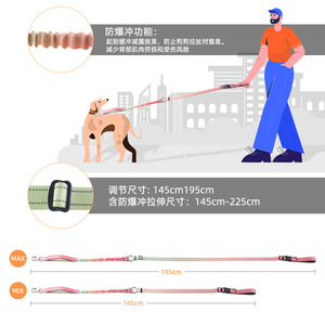 Crossbody Dog Leash Explosion Proof Hands Free Waist Leash For Pet Walking Outdoor Use - Product Image 5