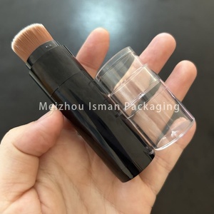 ISMAN Luxe 12g Stick de fond de teint rond noir avec pinceau doux, <span class=keywords><strong>tube</strong></span> de blush vide double embout, vente en gros, marque privée, emballage ABS - Product Image 4
