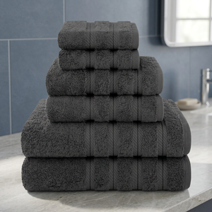 Ensemble de serviettes de bain jetables ORCHID en tissu éponge gris doux et écologique, absorbantes et à séchage rapide, pour adultes - Product Image 1