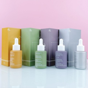 Matte Colored Cosmetic <b>Empty</b> Facial Serum Essential Oil Glass Dropper Bottle With <b>Box</b> Packaging Customize and logo for 1oz 2oz - Product Image 3