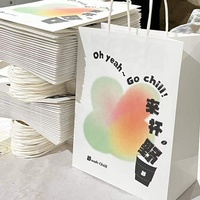 Benutzer definierte gedruckte Logo-Karton verpackung Weiß Braun Kraft Geschenk Craft Shopping Papiertüte mit Griffen