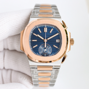 Reloj Automático Mecánico Patek Philippe para Hombre con Correa de Cuero, Caja de Acero Inoxidable y Esfera de Cristal de Zafiro - Moda de Lujo - Product Image 4