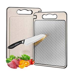 Tabla <span class=keywords><strong>de</strong></span> Cortar <span class=keywords><strong>de</strong></span> Acero Inoxidable Desechable Ecológica <span class=keywords><strong>de</strong></span> Doble Cara Antideslizante y Resistente a los Arañazos para Cocina - Product Image 1