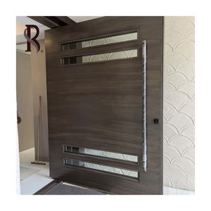 Rising OEM Canaidan Villas Puerta principal de madera de teca Diseños insonorizados Pivote de puerta Puertas principales exteriores para casas con precio de fábrica - Product Image 1