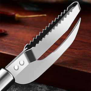 Stainless Steel Fish Scaler Knife 2 In 1 Multi Purpose <b>Tool</b> For Cleaning Fish Belly Kitchen Gadget Dishwasher <b>Safe</b> - Product Image 3