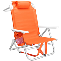 Offre Spéciale d'usine sac à dos chaises de plage chaise de Camping pliante robuste grandes poches porte-gobelet cadre en aluminium matériau métallique
