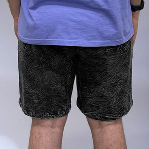 กางเกงขาสั้นผู้ชายสไตล์วินเทจคุณภาพสูง ผ้าฝ้าย 100% ระบายอากาศได้ดี ล้างสีแบบแอซิดวอช สไตล์ไฮสตรีท สำหรับฤดูร้อน รับผลิตตามแบบพร้อมปักโลโก้ - Product Image 2