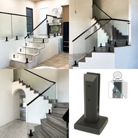 Support de garde-corps carré en acier inoxydable 304/316/2205 à fixation au sol, hauteur réglable pour clôture de piscine et rampes d'escalier (moderne)