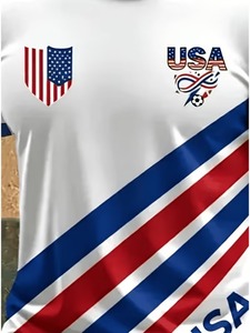 National Team Striped Short-Sleeve T-Shirt, Men's Football Fan Shirt Clothing Factory, Customization Available.F10 - Product Image 6