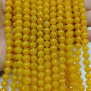 도매 4mm 6mm 8mm 10mm 12mm 천연 원형 블랙 옐로우 그린 레드 마노 스톤 루스 세미 원석 비즈 보석 제작용 - Product Image 3