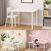 Bureau nordique blanc - Utilisé également comme coiffeuse, style minimaliste, table de chevet intégrée simple, coiffeuse, petite table