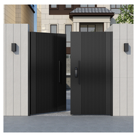 Porte d'entrée de villa simple au design moderne Porte coulissante Sonnette d'appel Clé secrète Mots de passe Porte de clôture en alliage d'aluminium