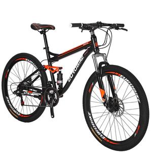 Mountain Bike a sospensione completa <span class=keywords><strong>bicicletta</strong></span> a 21 velocità 27.5 pollici Mens MTB freni a disco arancione - Product Image 1