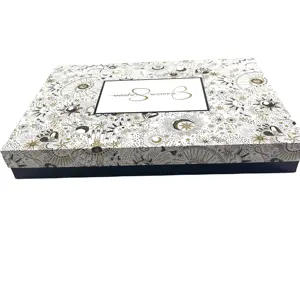 Kotak hadiah bermotif putih khusus yang dapat disesuaikan untuk perhiasan atau perhiasan