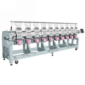 fabric cutting and applique designs mult colour polyester desktop hat multi-embroidery machine with 8 hade a heat press