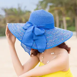 Pare-soleil femmes large bord parasol enfants été automne pliable crème solaire voyage bord de mer vacances plage chapeau de paille