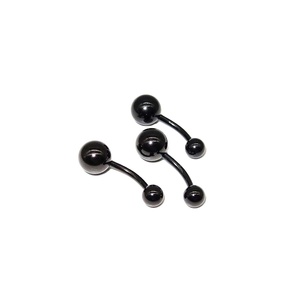 Anillo de Acero Inoxidable Chapado en Oro con Bola Lisa para Piercing de Ombligo, Calibre 14, para Bodas - Product Image 1
