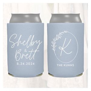 กระติกน้ำแข็งลายอักษรย่อส่วนตัวสำหรับงานแต่งงาน  ฉนวนกันความร้อนสำหรับเครื่องดื่มและที่หุ้มขวดเบียร์แบบปรับแต่งได้ ชุดอุปกรณ์ส่งเสริมการขาย - Product Image 1