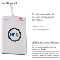 Lector y Escritor de Tarjetas Inteligentes NFC RFID USB ACR122U de 13.56MHz, Mini Lector Portátil sin Contacto para Pagos, Control de Acceso y Programación de Tokens