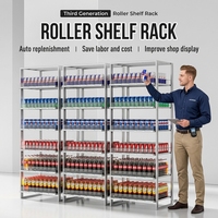 Intelligentes Getränke-Schwerkraftregal Automatisches Vorderseitiges Schiebe-Rollenregal für Supermarkt-Kühlschränke