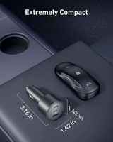 Pengisi Daya Mobil Anker USB C 167.5W Maks 3 Port Ultra Ringkas Tipe C Pengisi Daya Cepat untuk Ponsel iPhone 17 16 15