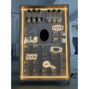 Bj250048 luckygoods đám cưới tùy chỉnh rượu sâm banh tường kệ trưng bày đám cưới PVC Acrylic Đôi Kẹo tường Backdrop cho Đảng - Product Image 2