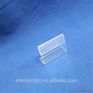 Acrilico trasparente L stile Tavolo Carta di Nome Price Tag Advertising Sign Display Stand Holder - Product Image 2