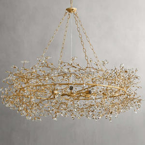 American Vintage Small Crown Chandelier Crystal Colgante Luz de techo para sala de estar y restaurante Accesorios de iluminación - Product Image 1