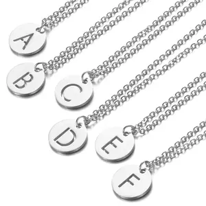 Damyuan — collier avec breloque Initial pour femmes, en acier inoxydable 100%, Design Simple Vistar, avec pendentif des 26 lettres de l'alphabet, A-Z