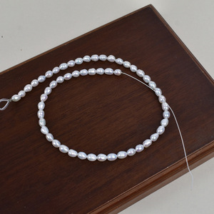 Collier et bracelet en perles d'eau douce baroques naturelles AK, goutte d'eau, 5-6 mm, semi-finies, blanches/roses, perles d'eau douce naturelles en vrac - Product Image 3