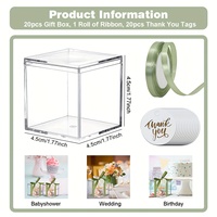 4.5x4.5x4.5cm clair acrylique coffrets cadeaux Thanksgiving fête Souvenirs bijoux organisateur boîte