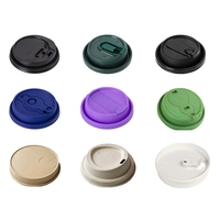Couvre-tasses à café recyclables 80mm 90mm en plastique PS jetables, couvercles plats anti-fuite pour tasses à café en papier pour boissons