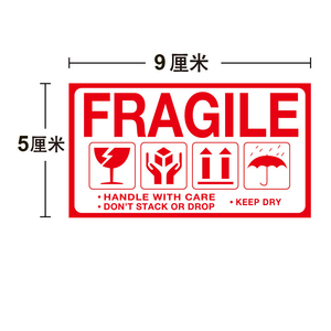 OEM Bright Red Fragile <strong>Label</strong> Sticker <strong>Roll</strong> Package Dispatch Warning 1000pcs Shipping Stickers - Product Image 4