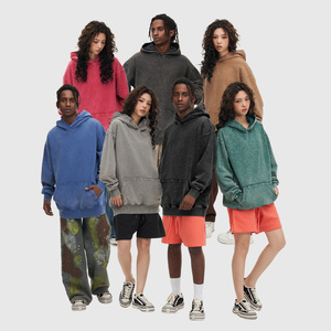 Sudadera con capucha de lana personalizada para hombre, Sudadera con capucha lavada de alta calidad, ropa de calle con hombros descubiertos y logotipo personalizado - Product Image 4
