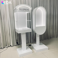 LEDA Cabine téléphonique LED en métal blanc d'intérieur, haute qualité, best-seller, pour la décoration de mariages et événements